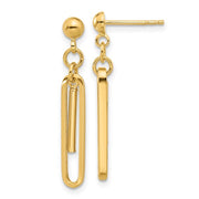 14kt Yellow Gold Paperclip Dangle Earrings