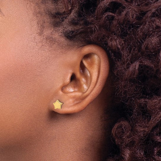 14kt Yellow Gold Star Stud Earrings