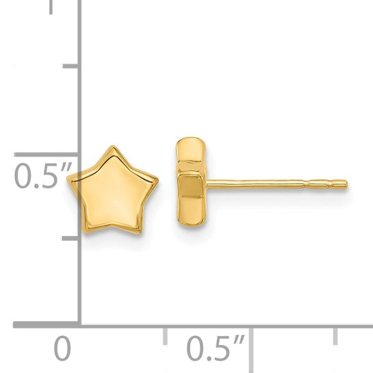 14kt Yellow Gold Star Stud Earrings