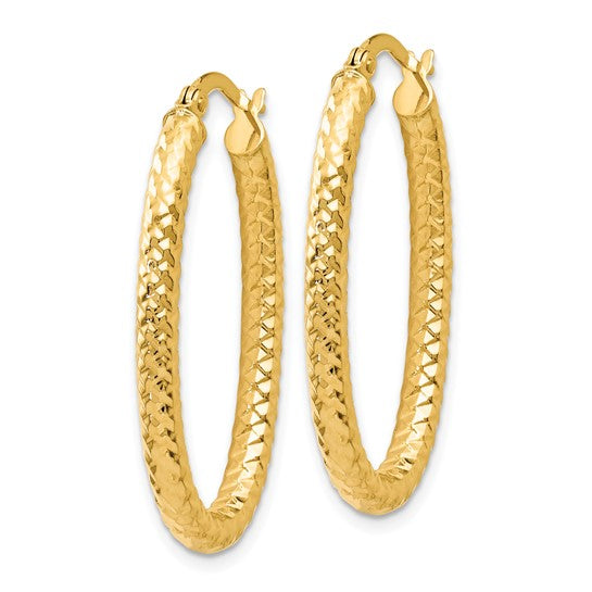 32mm Lightweight 14kt Gold Oval Hoop Earrings