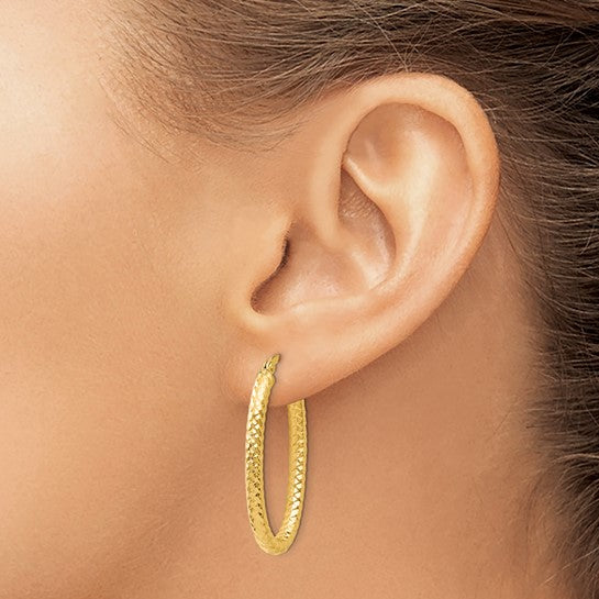 32mm Lightweight 14kt Gold Oval Hoop Earrings