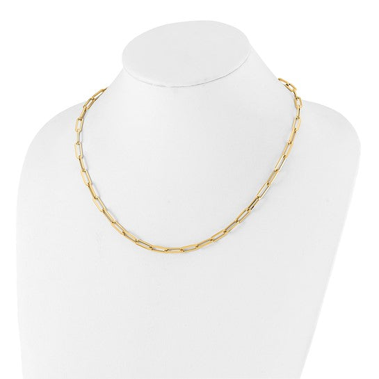 4.5mm 14kt Yellow Gold Paper Clip Necklace