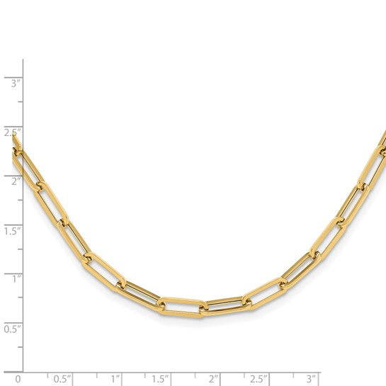 4.5mm 14kt Yellow Gold Paper Clip Necklace