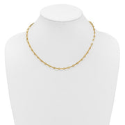 18 Inch 14kt Yellow Gold 3.3mm Paperclip & Round Loops Chain