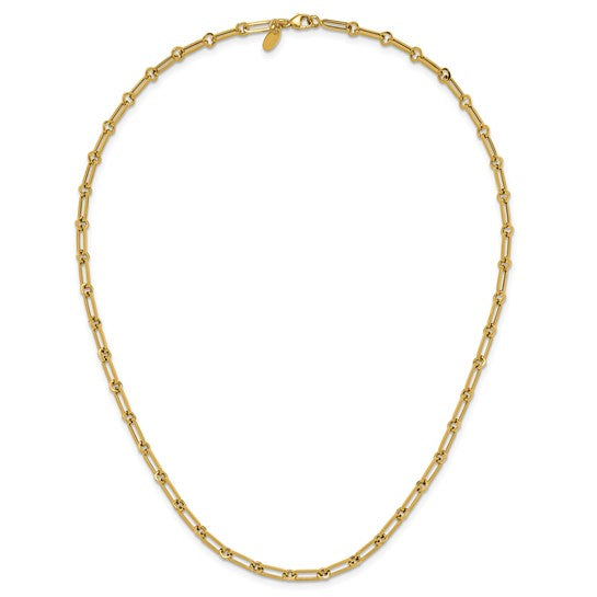 18 Inch 14kt Yellow Gold 3.3mm Paperclip & Round Loops Chain