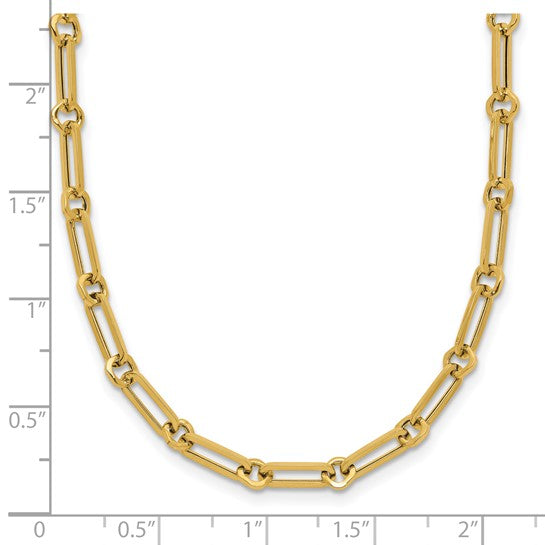 18 Inch 14kt Yellow Gold 3.3mm Paperclip & Round Loops Chain