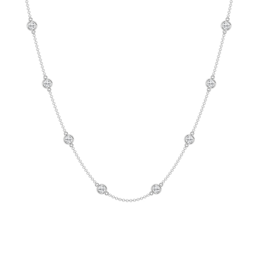 2 carat total Lab Grown Diamond Station Necklace