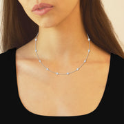 2 carat total Lab Grown Diamond Station Necklace