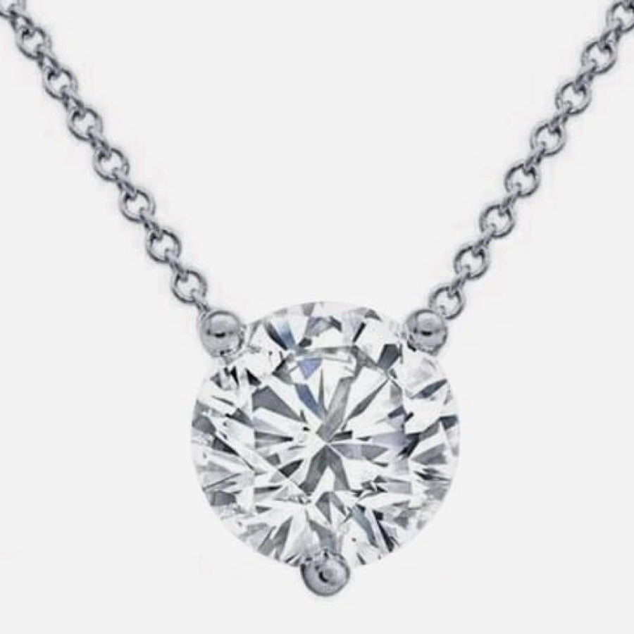 2 Carat Round Lab Grown Solitaire Pendant
