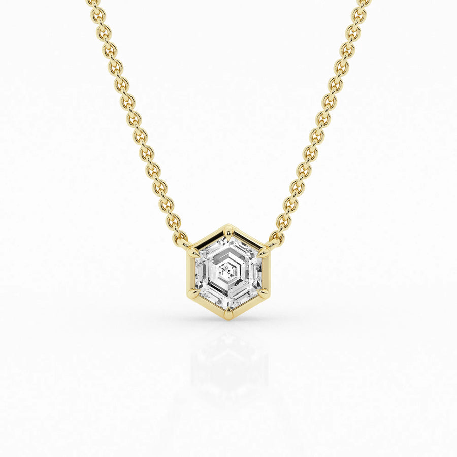 2 Carat Lab Grown Hexagon Diamond Necklace