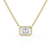 1.50 Carat Lab Grown Radiant Cut Bezel Necklace