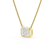 1.50 Carat Lab Grown Radiant Cut Bezel Necklace