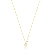 Yellow Gold Pearl and Moonstone Necklace