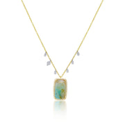 Two Tone Andean Opal and Diamond Charms Necklace