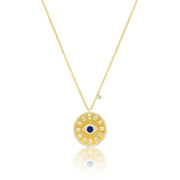 Yellow Gold Evil Eye Medallion