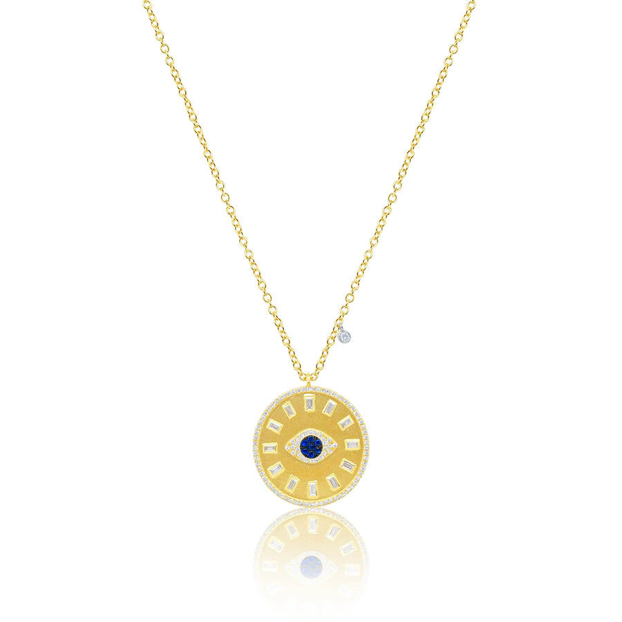 Yellow Gold Evil Eye Medallion