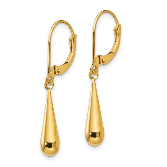 14kt yellow gold teardrop dangle earrings