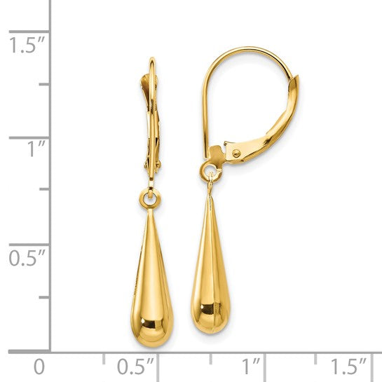 14kt yellow gold teardrop dangle earrings