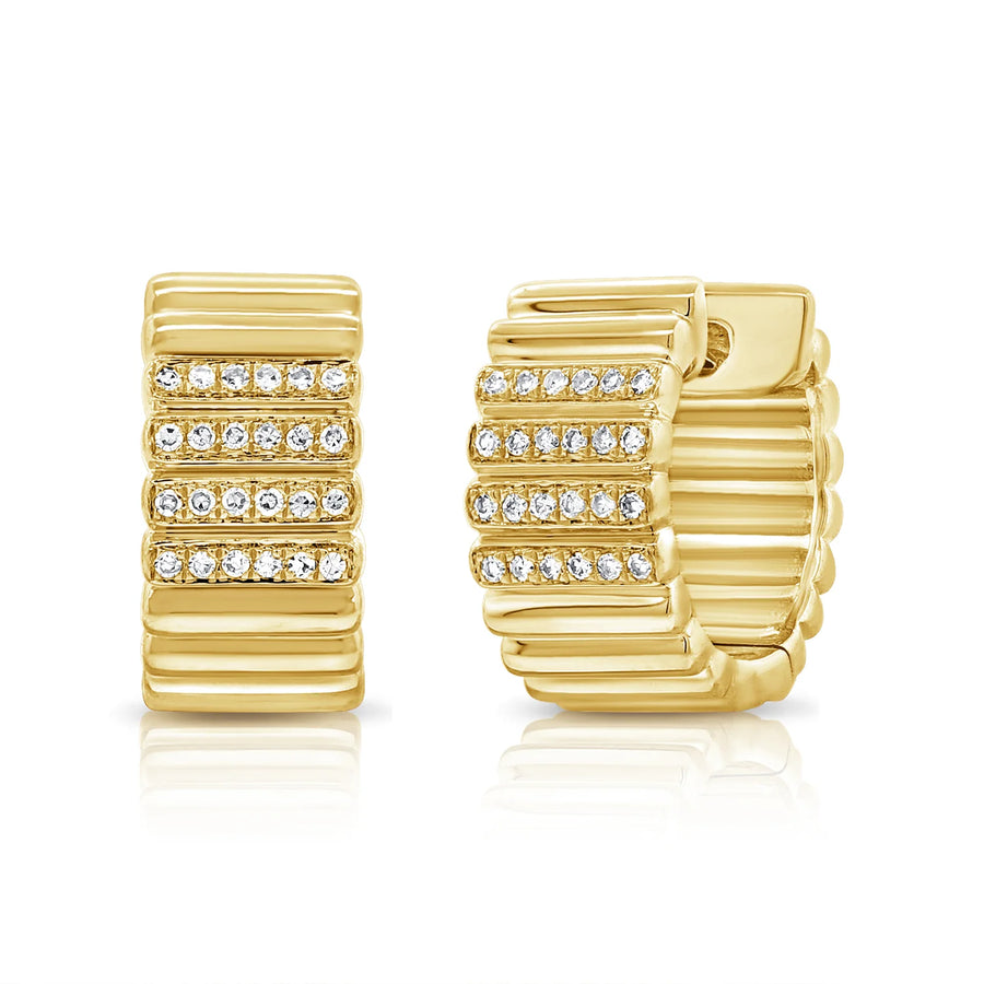 Wide Diamond Huggies .12 carat