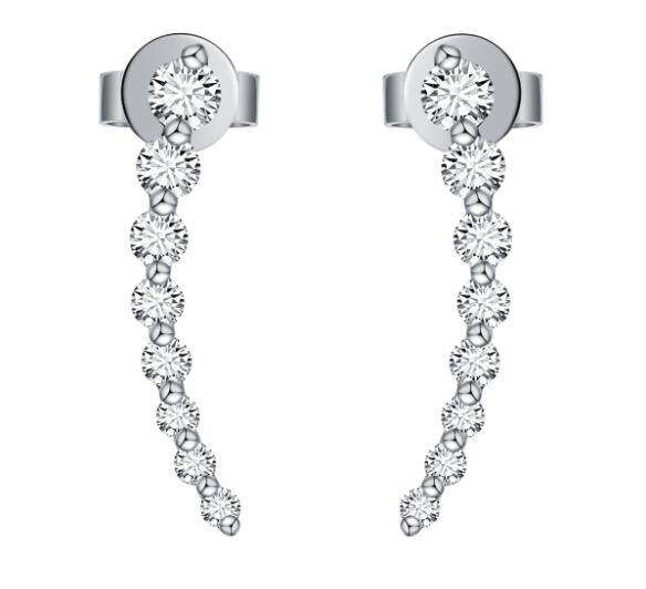 14k Gold & Diamond Ear Climber Earrings