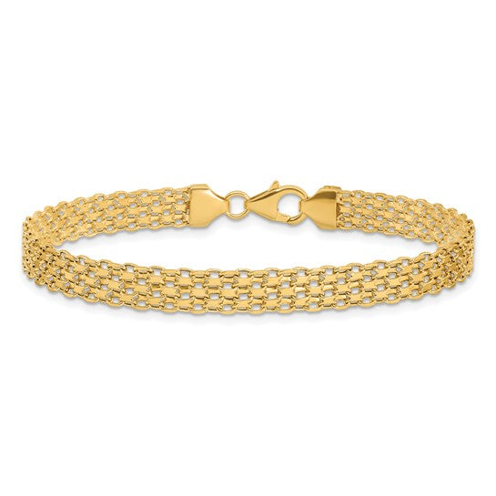 14kt Yellow Gold  Polished Fancy Link Bracelet