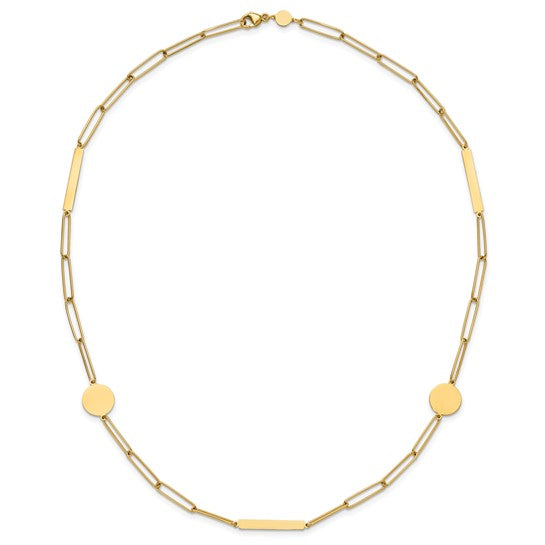 Circle & Bar Paperclip Necklace