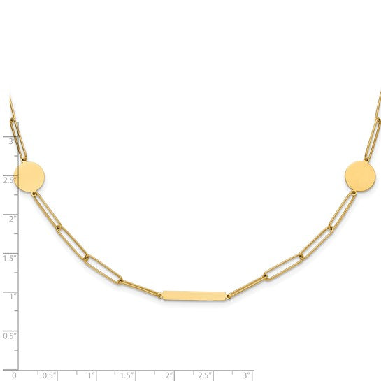 Circle & Bar Paperclip Necklace