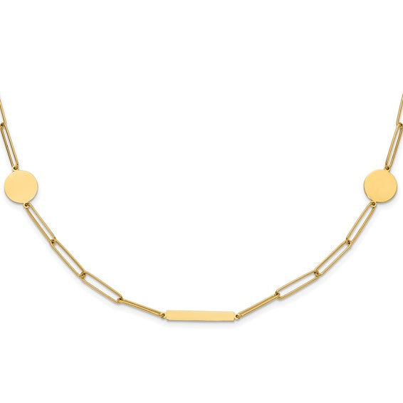 Circle & Bar Paperclip Necklace