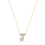 Pave Diamond Initial "J" Necklace