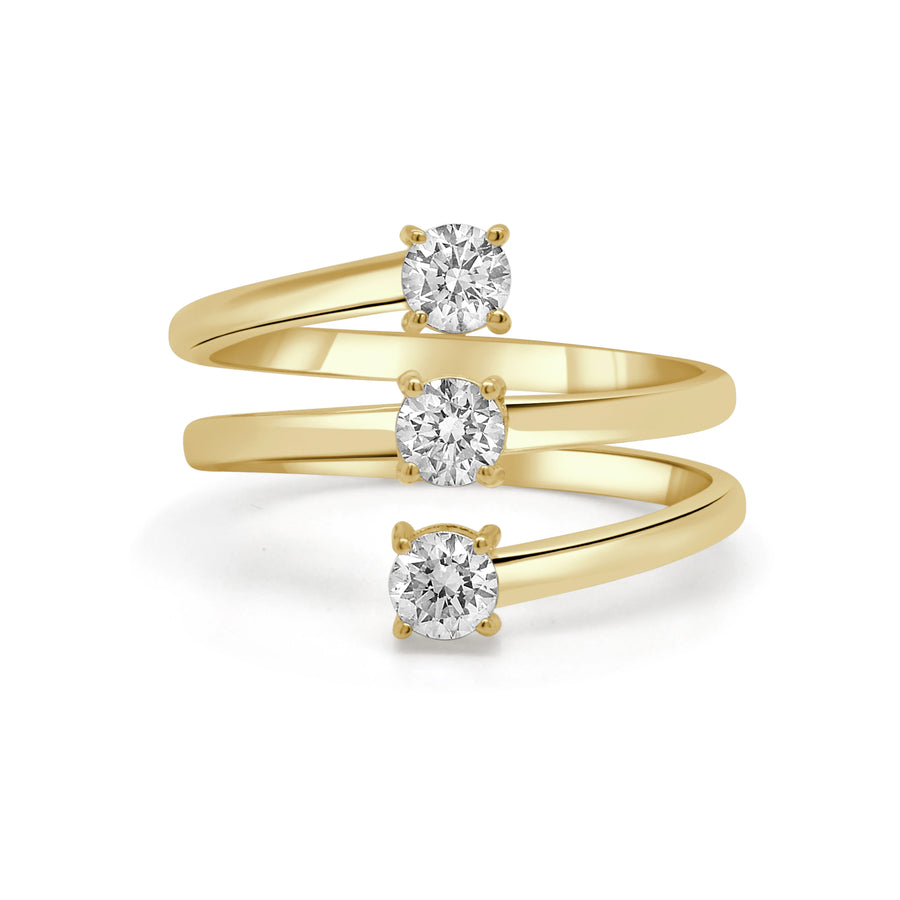 14kt 3 Stone Wrap Ring