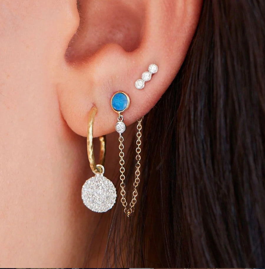 Turquoise & Diamond Chain Earrings