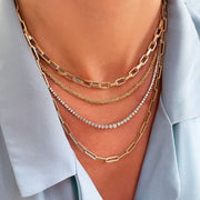 14kt Yellow Gold Paperclip Layering Necklace