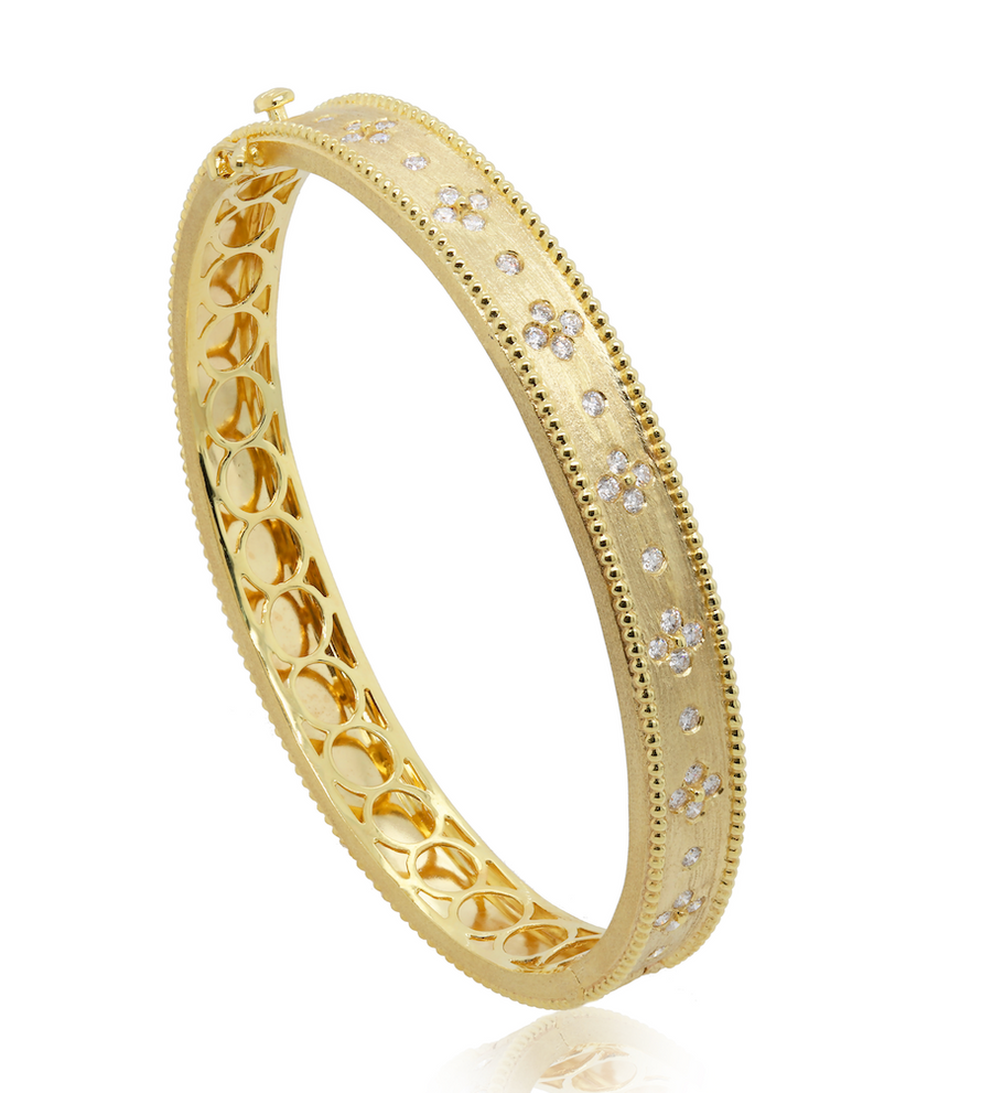 Sprinkled Diamond Gold Bangle