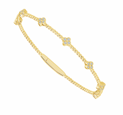 Clover Diamond Station Flexible Bangle