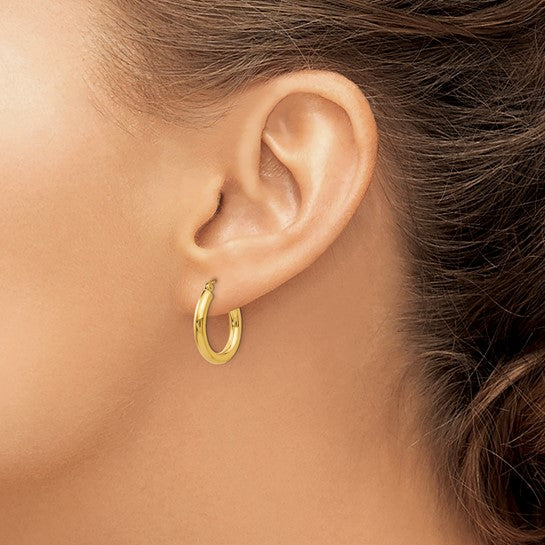 T938 3mm Yellow Gold Hoops