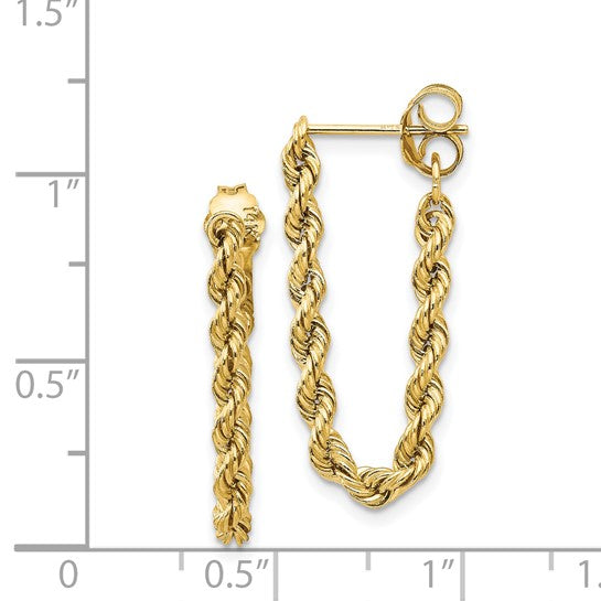 14kt Yellow Gold Hollow Rope Earrings