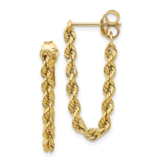 14kt Yellow Gold Hollow Rope Earrings