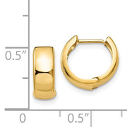 1/2 Inch 5mm width Gold Huggie Earrings