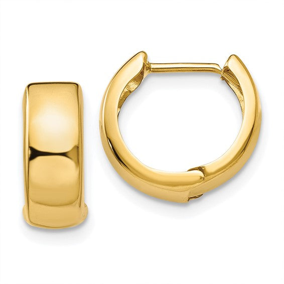 1/2 Inch 5mm width Gold Huggie Earrings