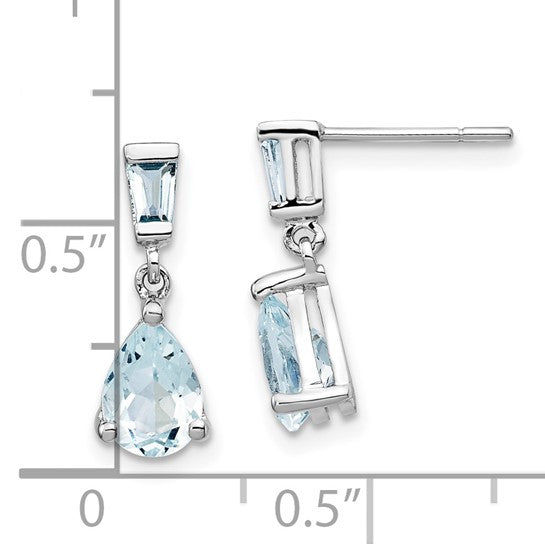 14kt White Gold Teardrop Aquamarine Earrings