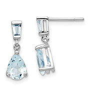 14kt White Gold Teardrop Aquamarine Earrings