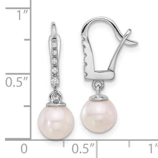 Akoya Pearl & Diamond Drop Earrings