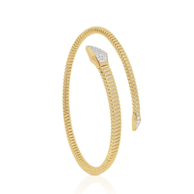 Flexible Open Snake Diamond Bangle Bracelet