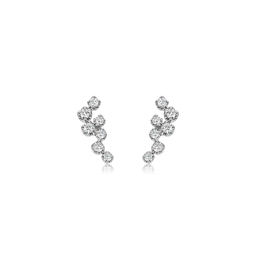 White Gold Connecting Diamond Studs