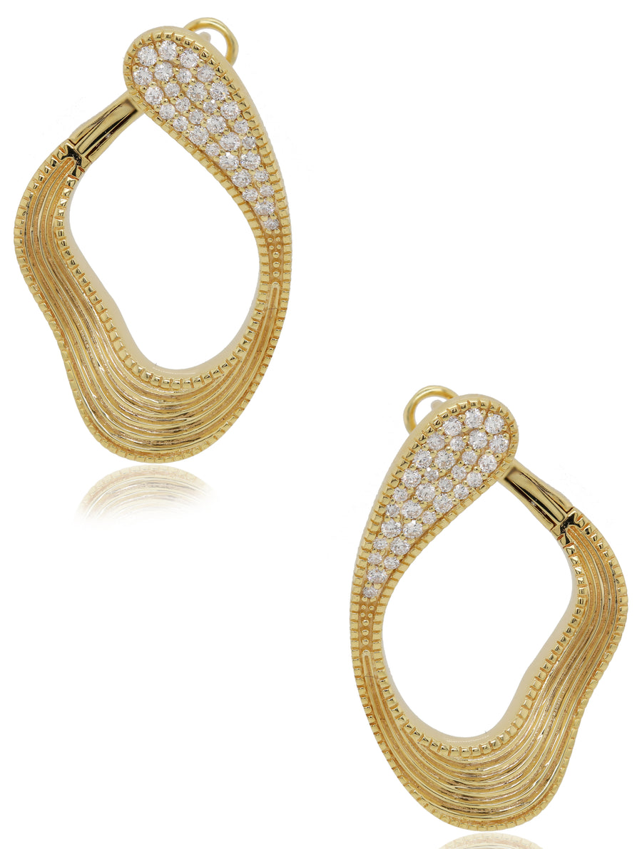 1/2 Carat Wavy Diamond Earrings