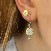 E10053 Brushed Yellow Gold Studs