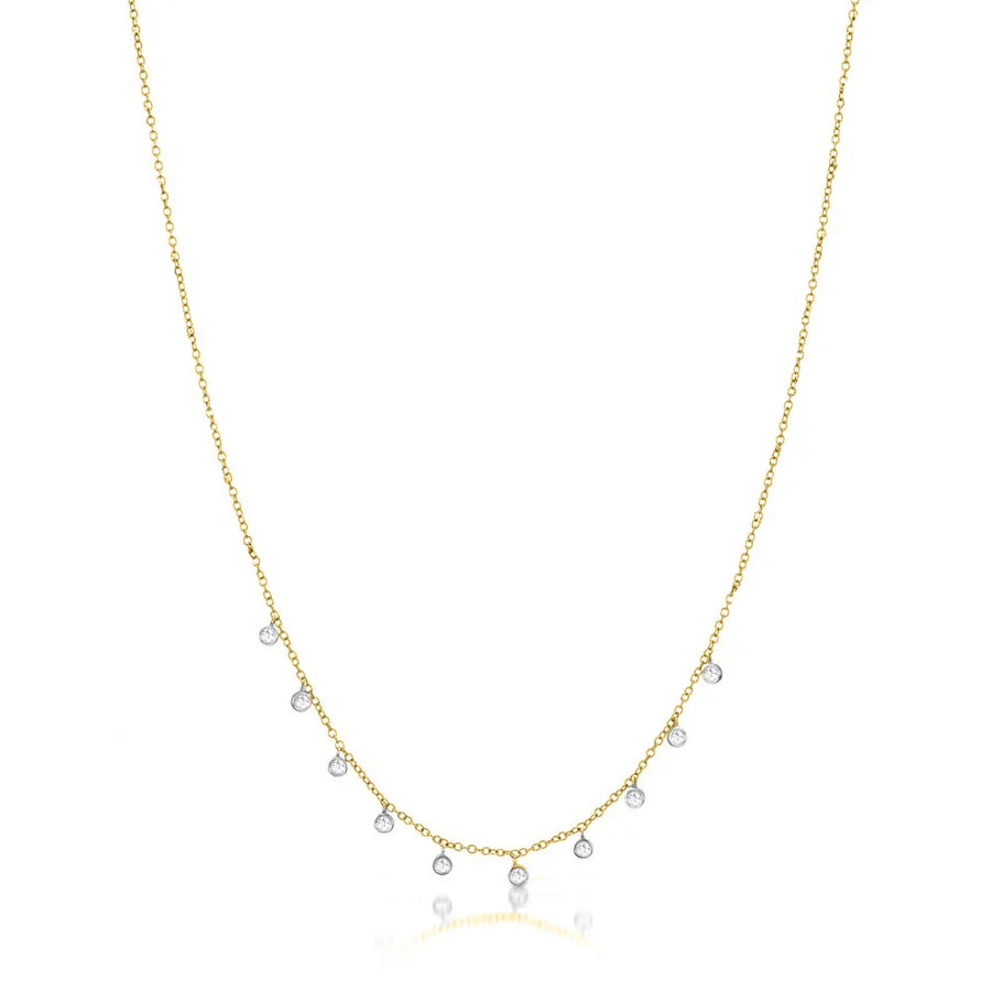N10362 Hanging Diamond Bezel Necklace