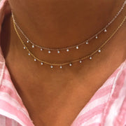 N10362 Hanging Diamond Bezel Necklace