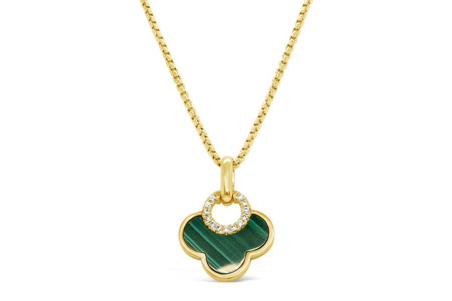 Malachite & Diamond Pendant Necklace