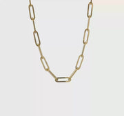 Herco 14K Polished 7.0mm Hollow Paperclip Link 18 inch Necklace